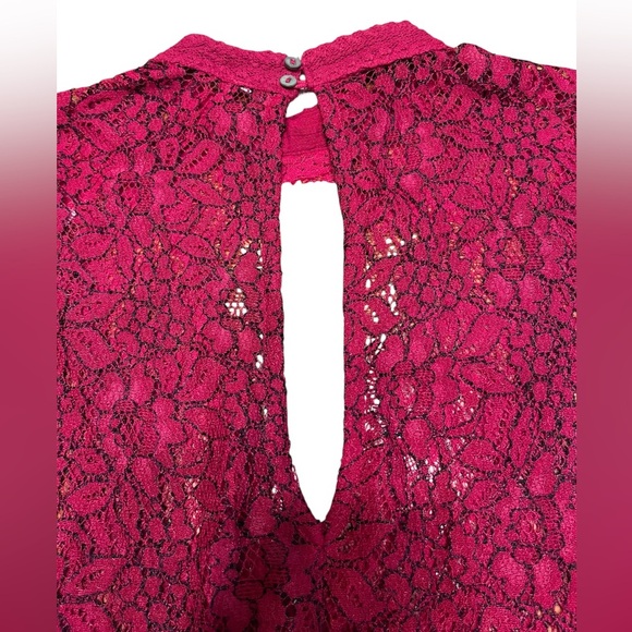 Free People Tell Tale Lace Tunic Dress in Raspberry Size XS - Picture 12 of 14